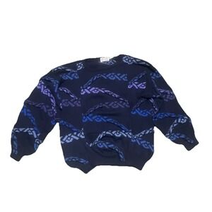 Ros Joffe Vintage Made In England Patchwork Wool Pullover Sweater Size XL